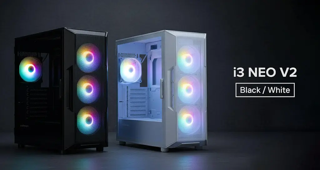 Zalman Корпус I3 Neo V2 без БР 2xUSB3.0, 1x Type C, 4x120мм RGB, VGA 400мм, LCS ready, TG Side Panel, ATX, білий - фото 3