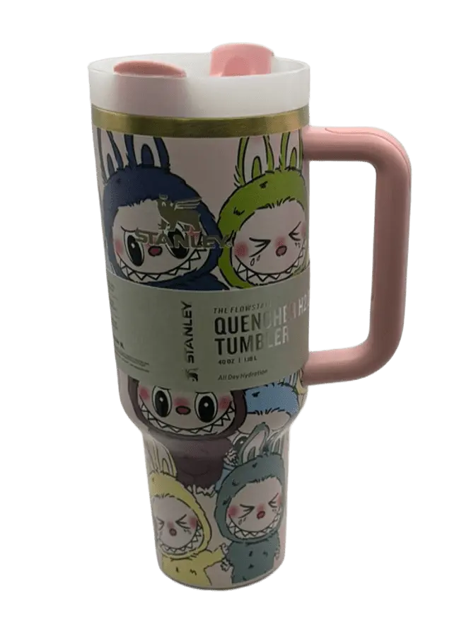 Термос термочашка Stanley Quencher H2.0 Tumbler з нержавіючої сталі 1,18 л Labubu Cup Gift Box Style KT8005203 - фото 3