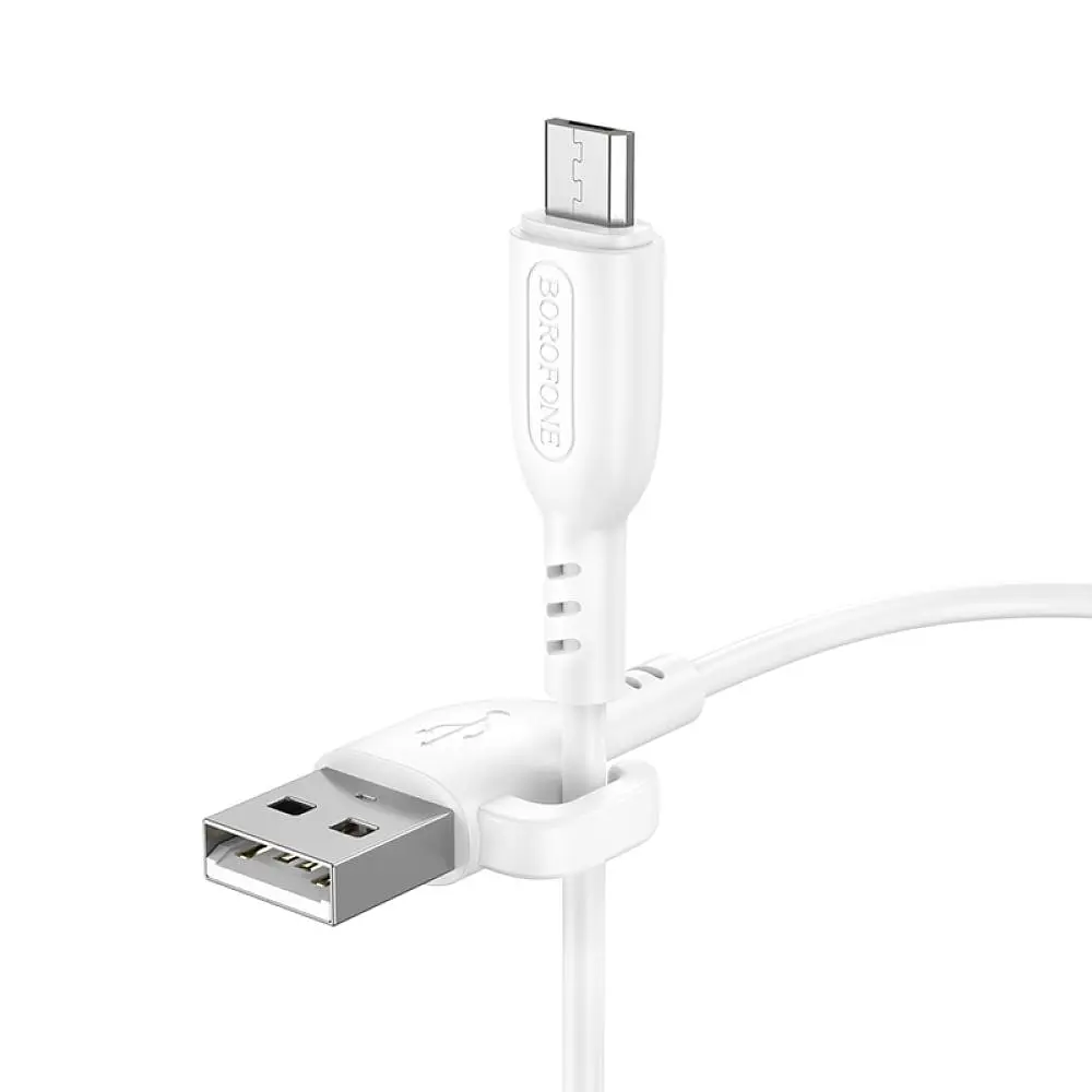 Кабель для заряджання з гачком USB Borofone BX91 USB-MicroUSB 2.4A 1 м White - фото 3