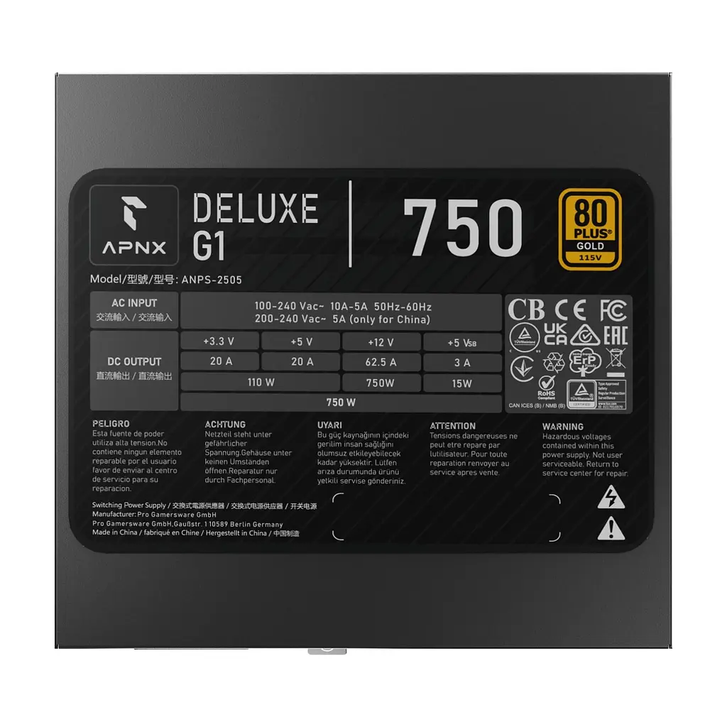 Блок живлення APNX 750W Deluxe G1 (APPG-D175FEC.X1) - фото 7