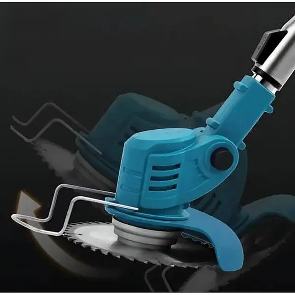Садовий тример акумуляторний газонокосарка з 2 АКБ і зарядним на колесах для трави газону кущів саду та дачі - фото 2