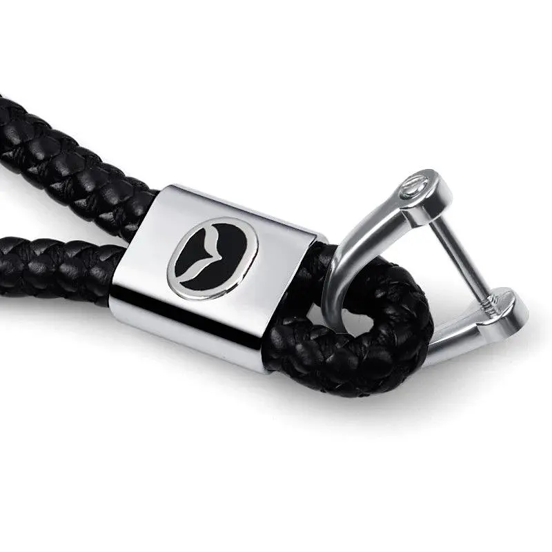 Стильний шкіряний брелок з логотипом Mazda - фото 3