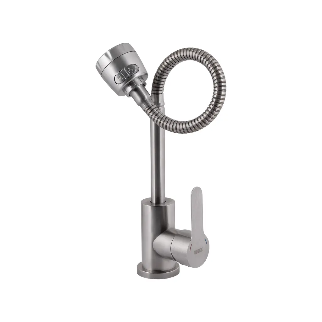 Змішувач для кухні Brinex Pure 015F41 з гнучким виливом Nickel BRIPUR015F41NKL - фото 3