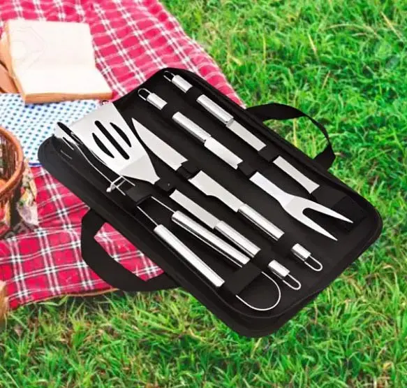 Набір для гриля та барбекю: 5 аксесуарів - Для любителів BBQ - з нержавіючої сталі - фото 3