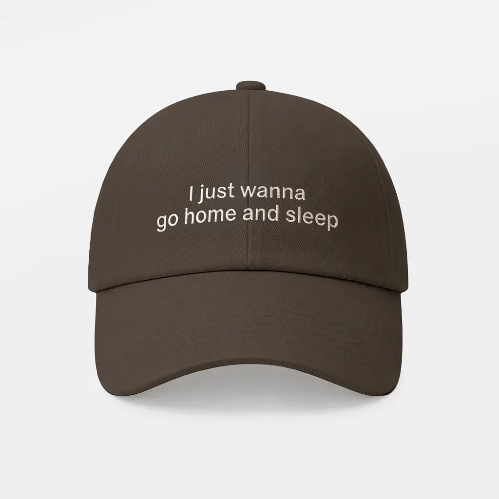 Кепка «I just wanna go home and sleep» коричнева - фото 6