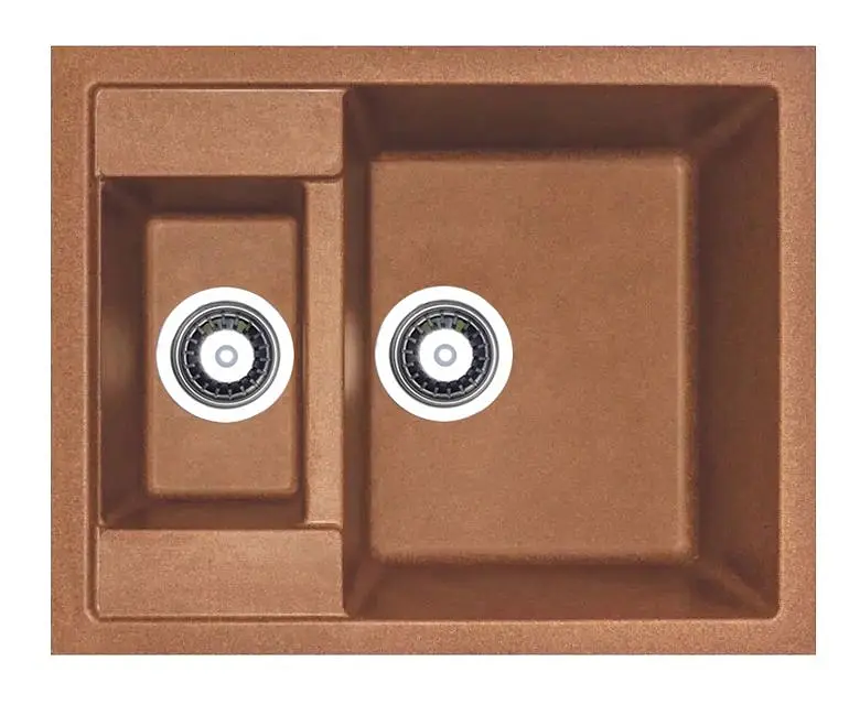 Кухонна мийка Adamant DUPLEX terra-cotta 610x495x200 мм, з додатковою чашею 61 см - фото 3