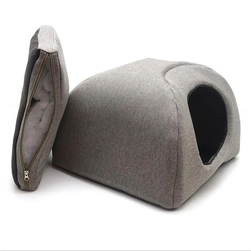 Будиночок юрту для котів та собак Zoo-hunt Герос №1 37х37х33 см бежевий+коричневий - фото 2