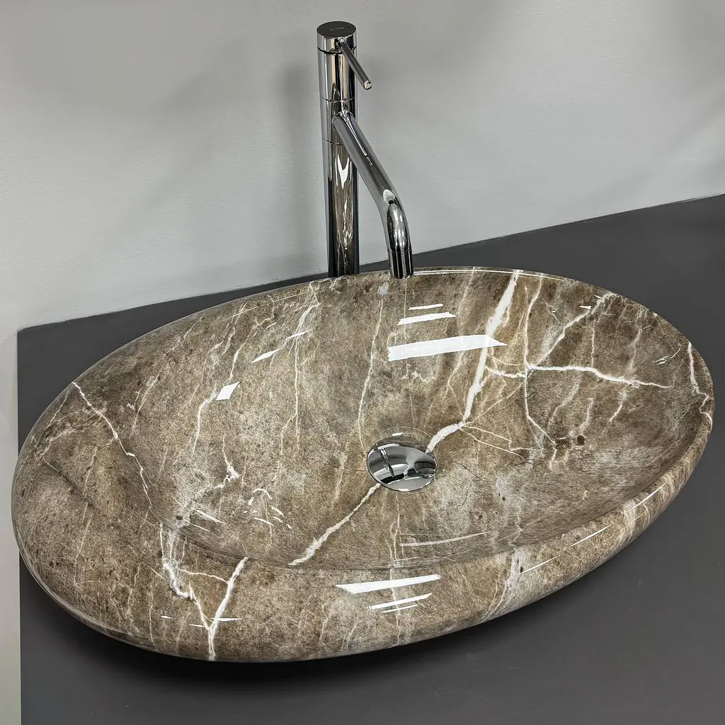 Умивальник VBI Vicenza накладний 58x36 см brown stone glossy VBI-014805 - фото 6