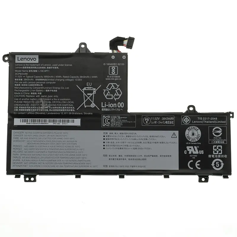 Акумулятор для ноутбука Lenovo L19L3PF8 (ThinkBook 14-IML, 14-IIL, 15-IIL, 15-IML) 11.1V 4050 mAh 45Wh Black - фото 3