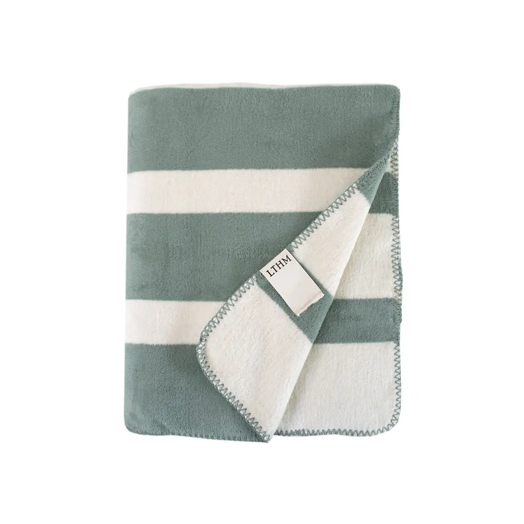 Плед Lotus Home - Infinity Stripe зеленый 200x220 - фото 3