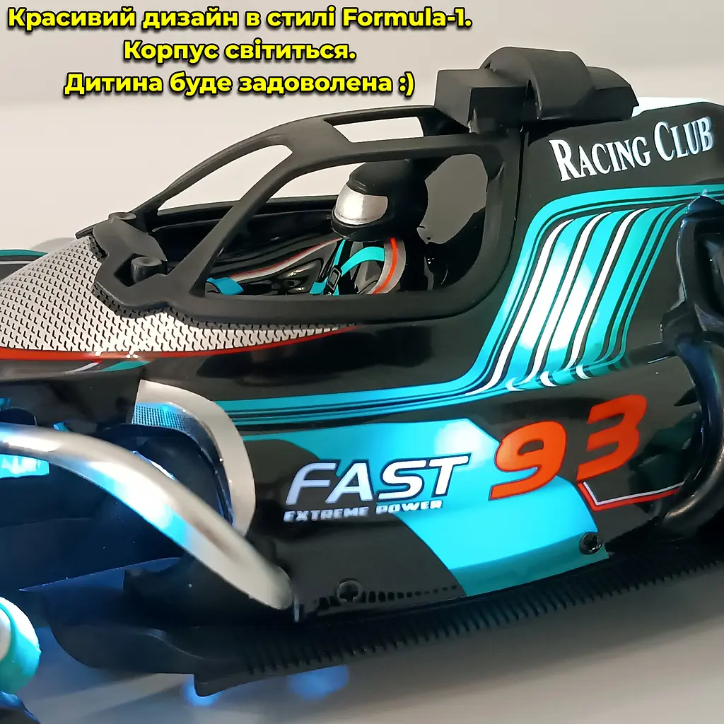 Машинка на радиоуправлении Racing Стиль Формула-1, пускает пар, светится - фото 7