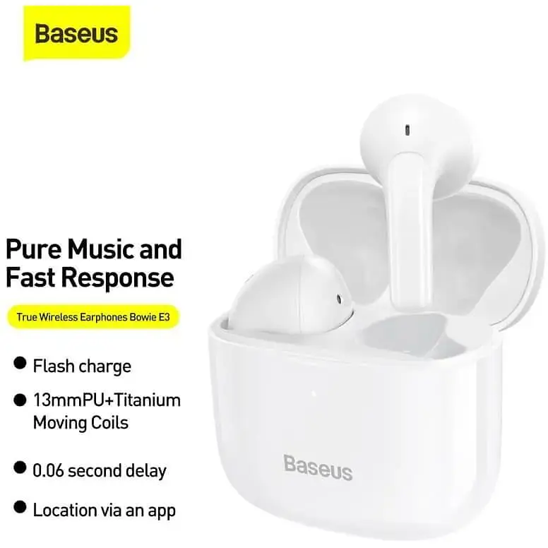 Наушники Bluetooth Baseus Bowie E3 белые - фото 6