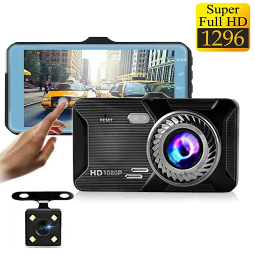 Автомобільний відеореєстратор T709 Touch screen (2 камери) 1296P Full HD метал - фото 2