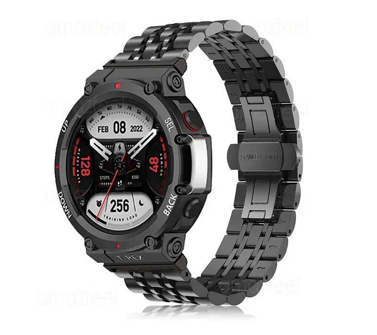 Металлический ремешок Primolux Steel Link для часов Xiaomi Amazfit T-Rex 2 (A2170) Black - фото 2
