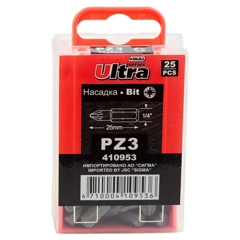 Набір біт Ultra PZ3x25мм 1/4" 25шт S2 (4010602) - фото 6