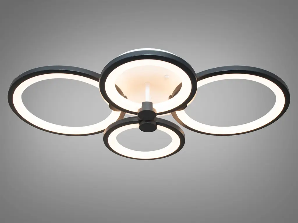 Люстра стельова LED Diasha 8022/4BK, 70W, чорна, діаметр 40 см, сучасний стиль, IP20 - фото 2