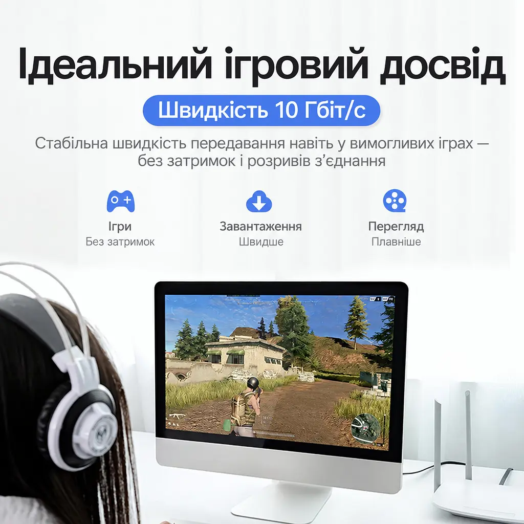 Плоский патч-корд Ethernet Vention 2 м LAN-кабель 2 штекери RJ45 8P8C на обох кінцях Cat.7 до 10 Гбіт/с Для 10 Гбіт/с потрібна підтримка портів пристроїв та інших компонентів мережевого каналу Товщина кабелю 2,5 мм для прокладання у вузьких місцях Екранування алюмінієвою фольгою Чорний із фіолетовими та золотистими акцентами (ICABH) - фото 10