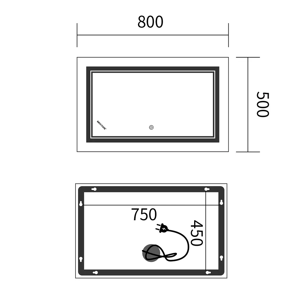 Дзеркало Mixxus Premium Quadro MR20-50x80-Reverse MP6620 - фото 2