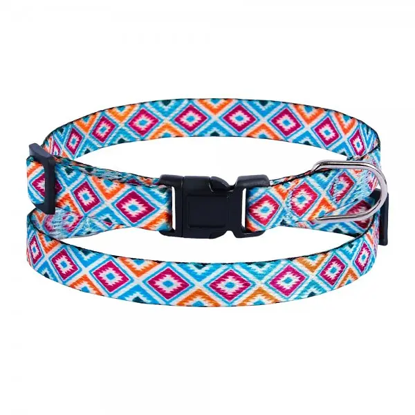 Нашийник для собак BronzeDog Urban застібка пластикова гуцульський синій XS - фото 3