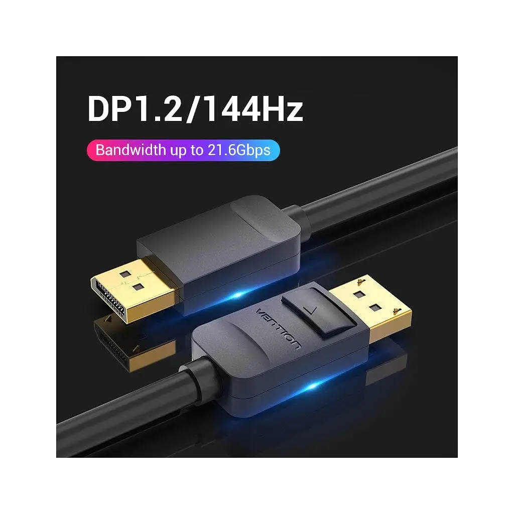 Кабель мультимедійний DisplayPort M to DisplayPort M 1.5m 4K60Hz black Vention (HACBG) - фото 3