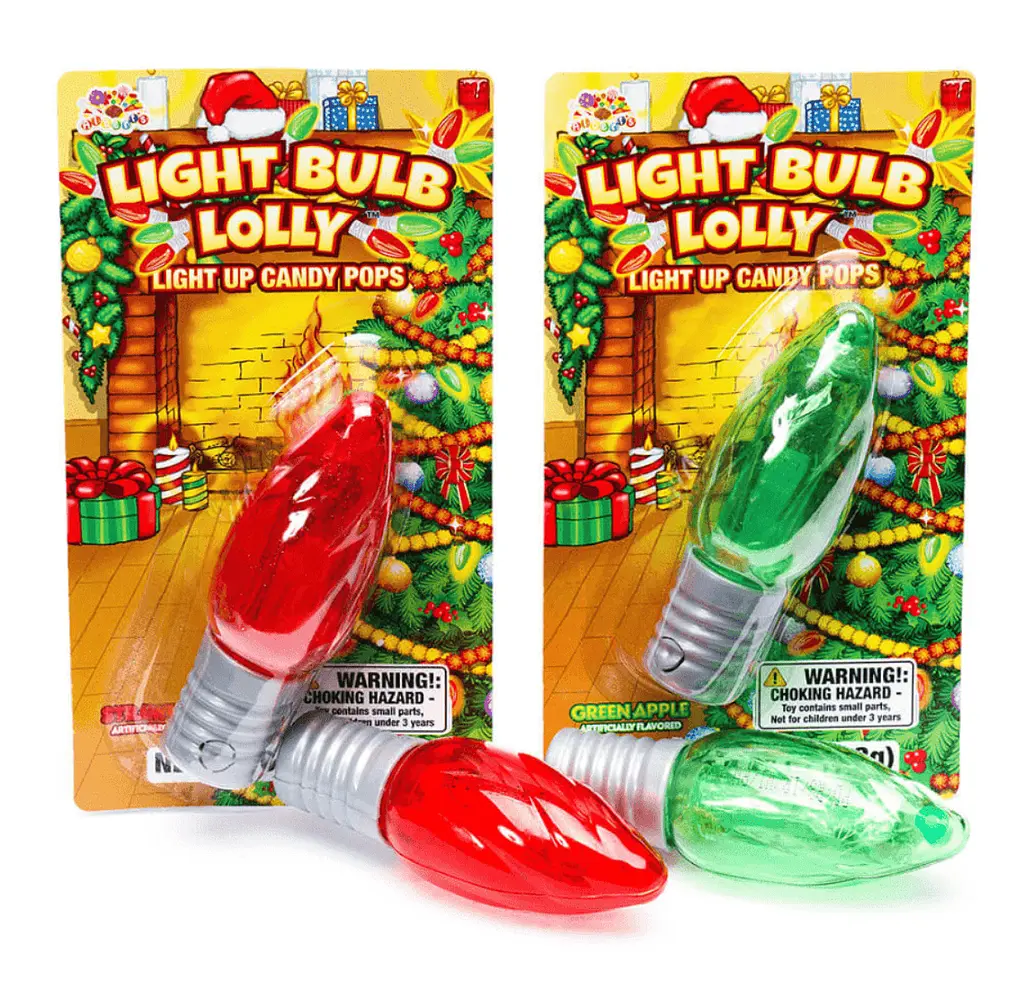 Льодяник-лампочка Lighted Christmas Light Bulb Lolli Candy Pops 1шт, 12г - фото 4