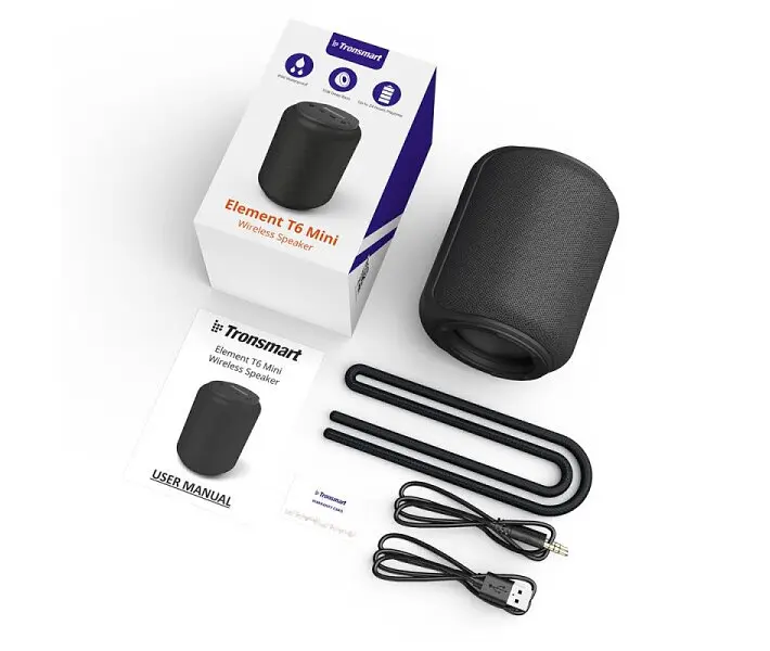 Портативна акустика Tronsmart Element T6 Mini бездротова чорна (364443) - фото 3