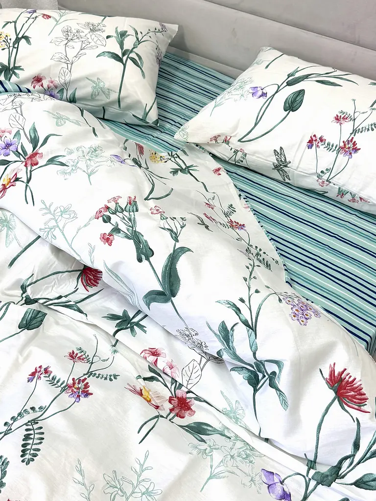 Комплект постільної білизни Ecotton двоспальний Сімейний 150х215 см сатин білий (рис. 24307) (24826) - фото 3