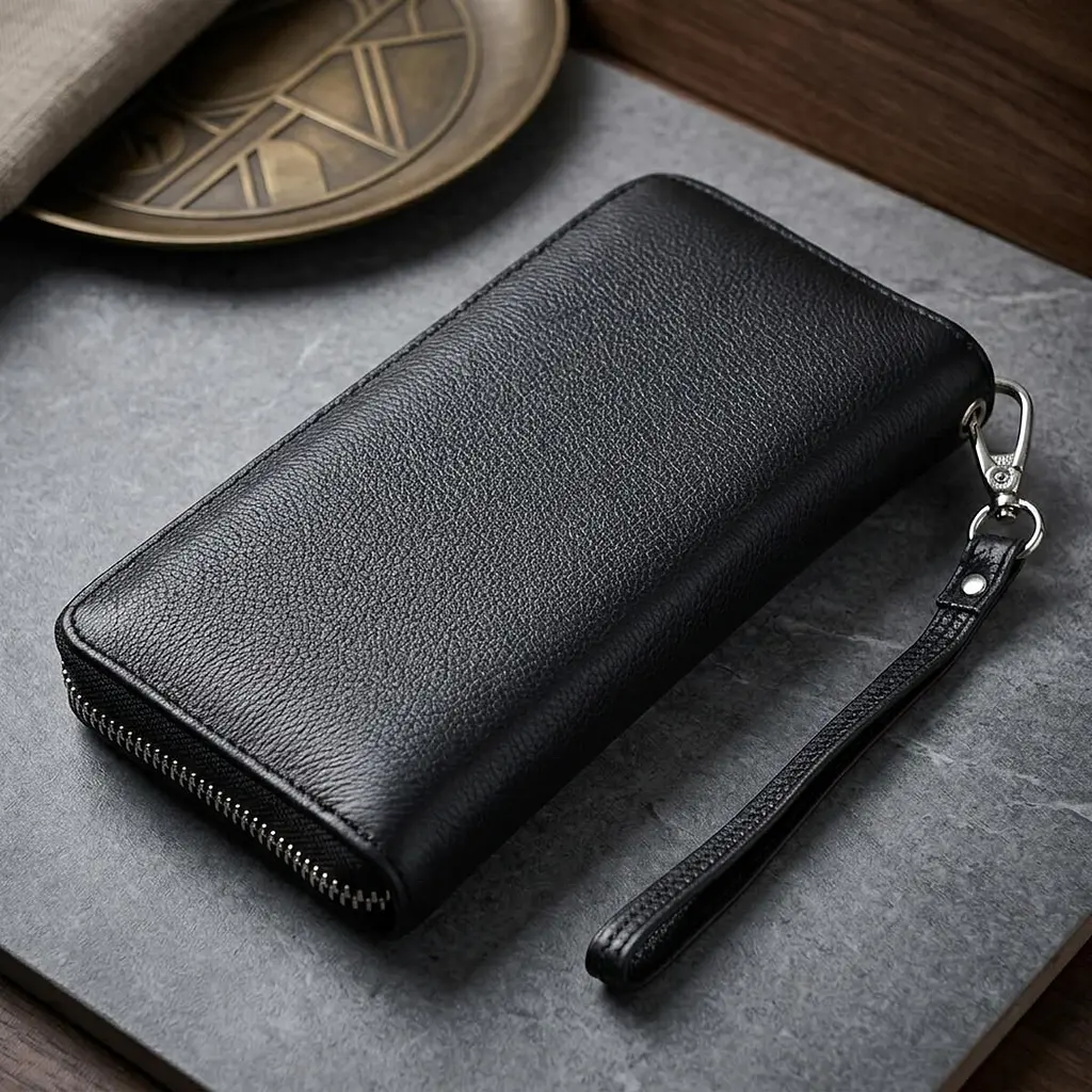 Красивий клатч унісекс на одне відділення з натуральної шкіри ST Leather 22697 чорний - фото 4