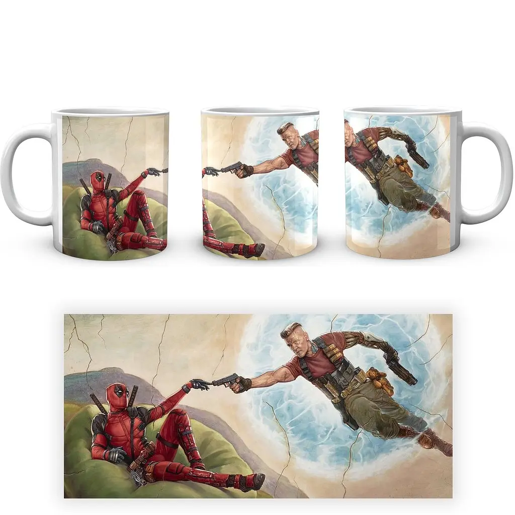Кухоль GeekLand Дедпул Deadpool І Кейбл Тягнуть руки CP.04.407 330 мл білий - фото 3