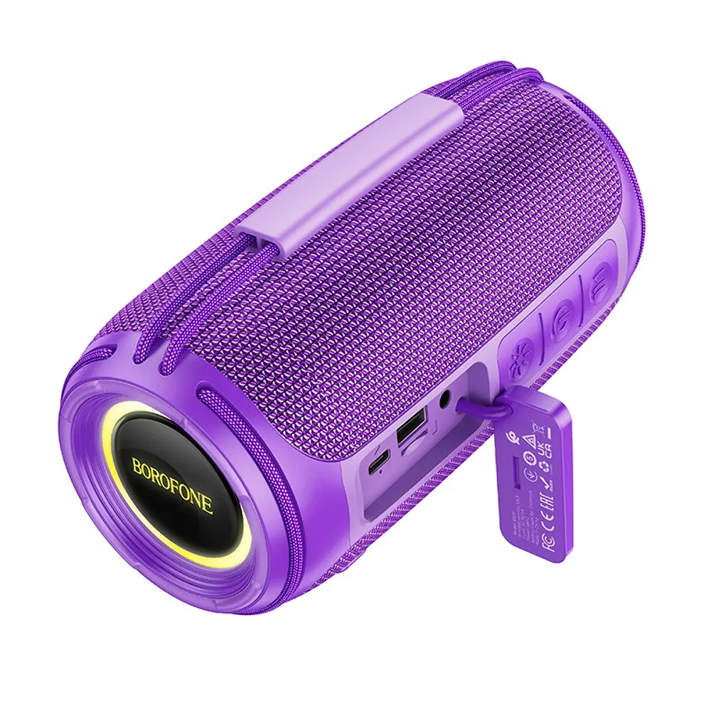 Портативна bluetooth колонка Borofone BR38 TWS з LED підсвічуванням фіолетовий - фото 3