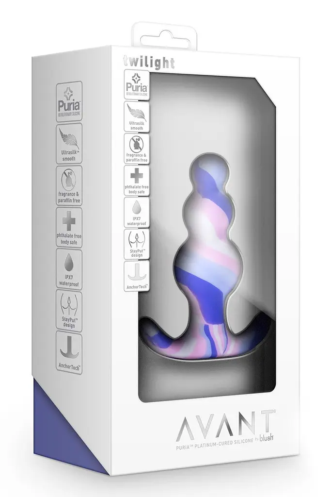 Анальна пробка Blush Avant Twilight 7.6 см (блакитний) - фото 3