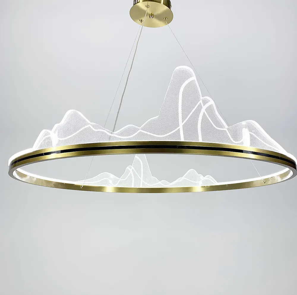 Изысканная подвесная LED люстра с имитацией высокогорья Line.F Диаметр 80см - фото 9