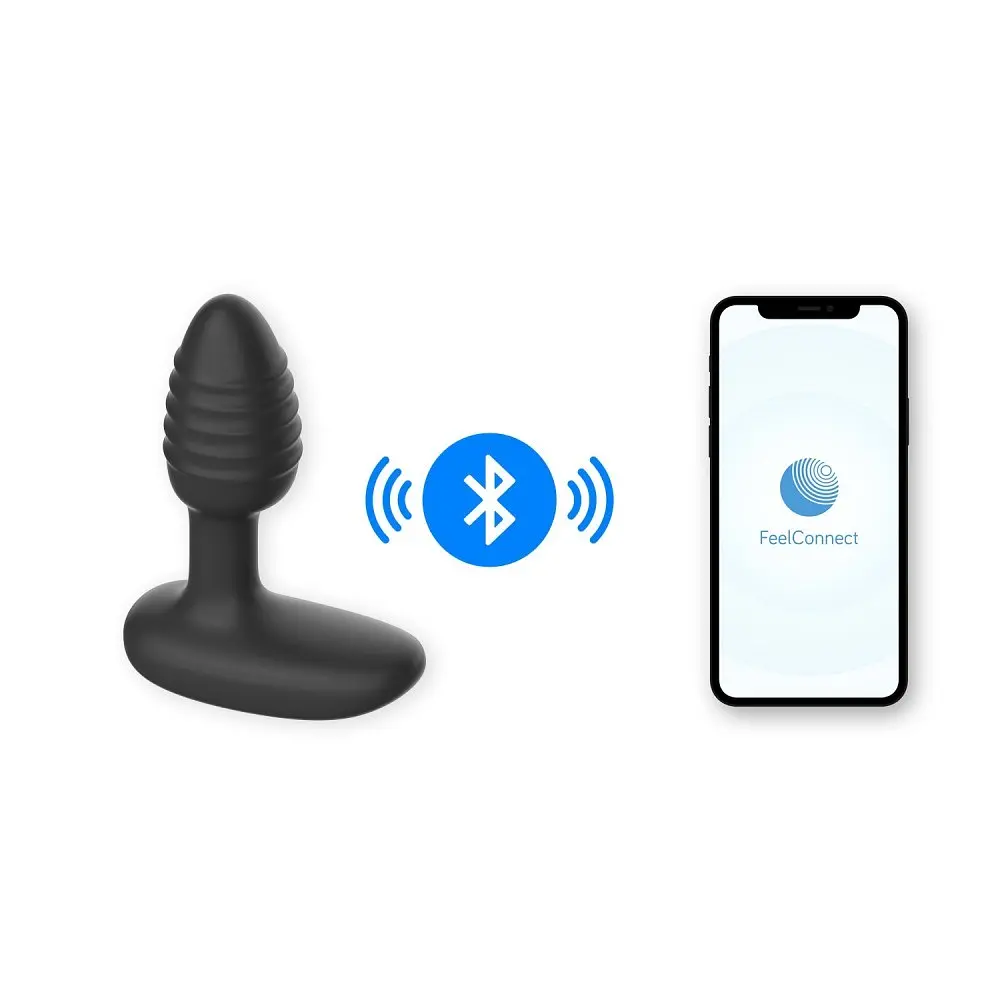Анальна пробка з підсвіткою та вібрацією OhMiBod Lumen powered by KIIROO, 10.2х3.3 см, чорний - фото 4