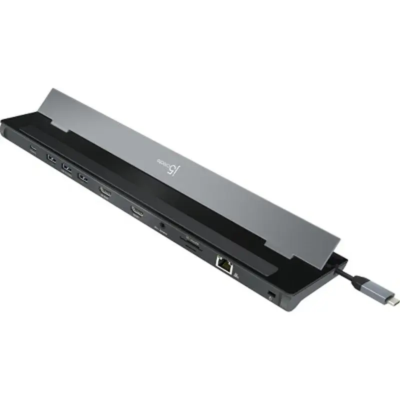 Порт-реплікатор J5create Dock-Station USB-C 10-in-1 (HDMI/PD/USB-A/USB-C/LAN/картридер/audio) (JCD542-N) - фото 6