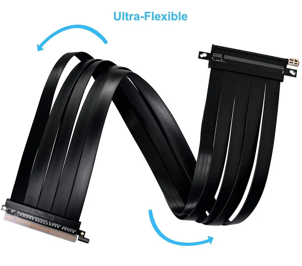 Рейзер кабель для ПК LIAN LI 600mm PCIe 4.0 RISER CABLE (G89.PW-PCI-4-60X) Black - фото 4