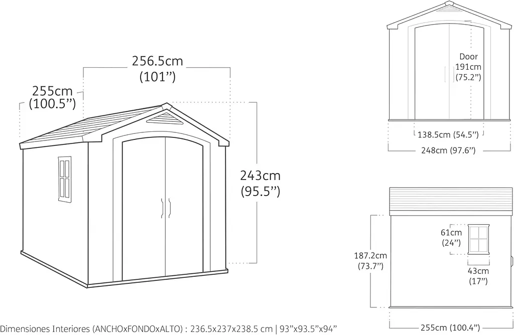 Садовый домик Keter Factor 8x8 пластиковый серо-коричневый - фото 9