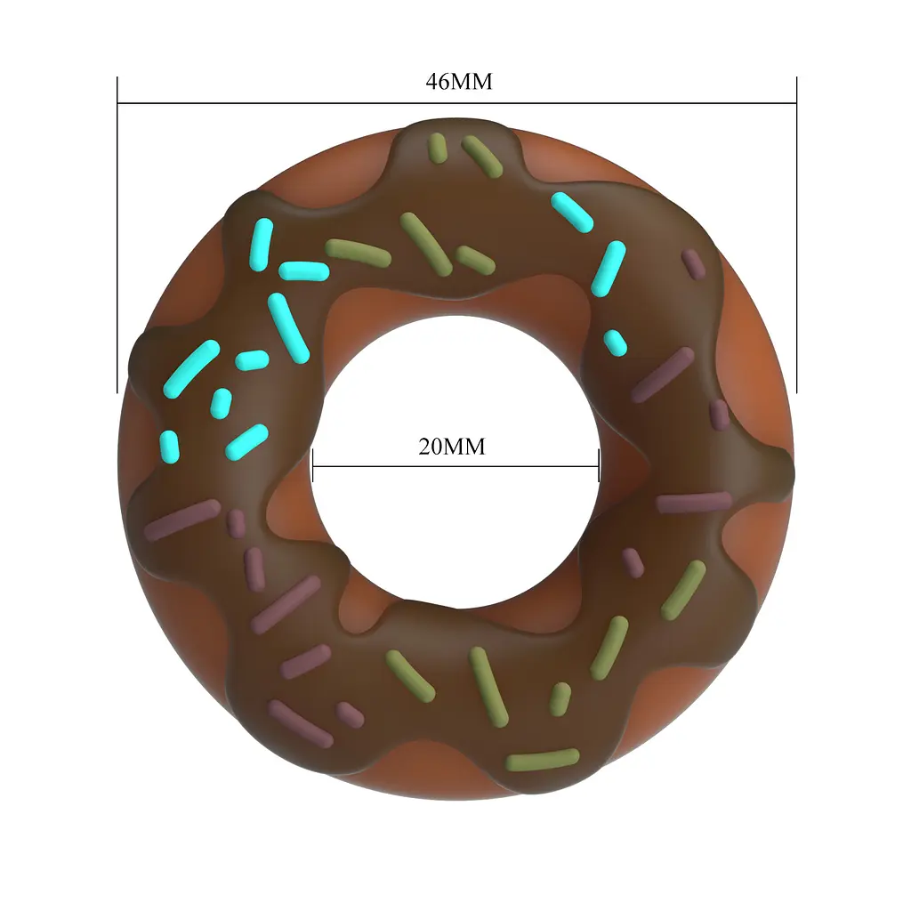 Ерекційне кільце Pretty Love Choco Super Donut різнобарвне - фото 6