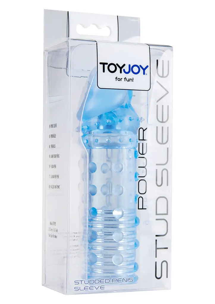 Подовжуюча насадка на член Toy Joy Power Stud Sleeve, +5 см (синій) - фото 2
