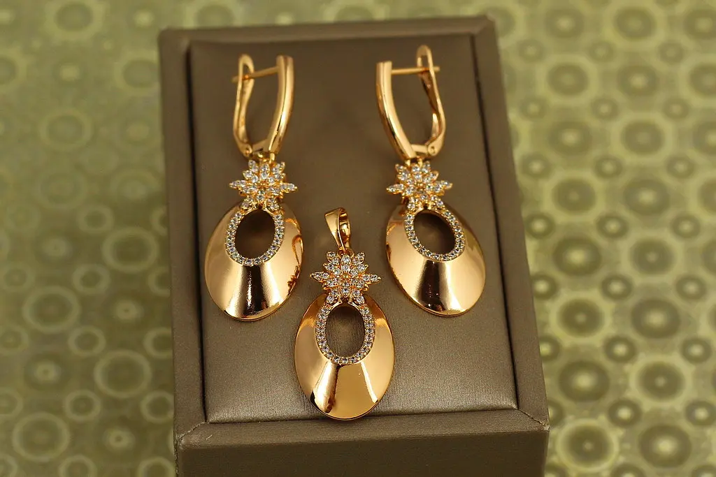 Набір Xuping Jewelry Овал Еклат золотистий