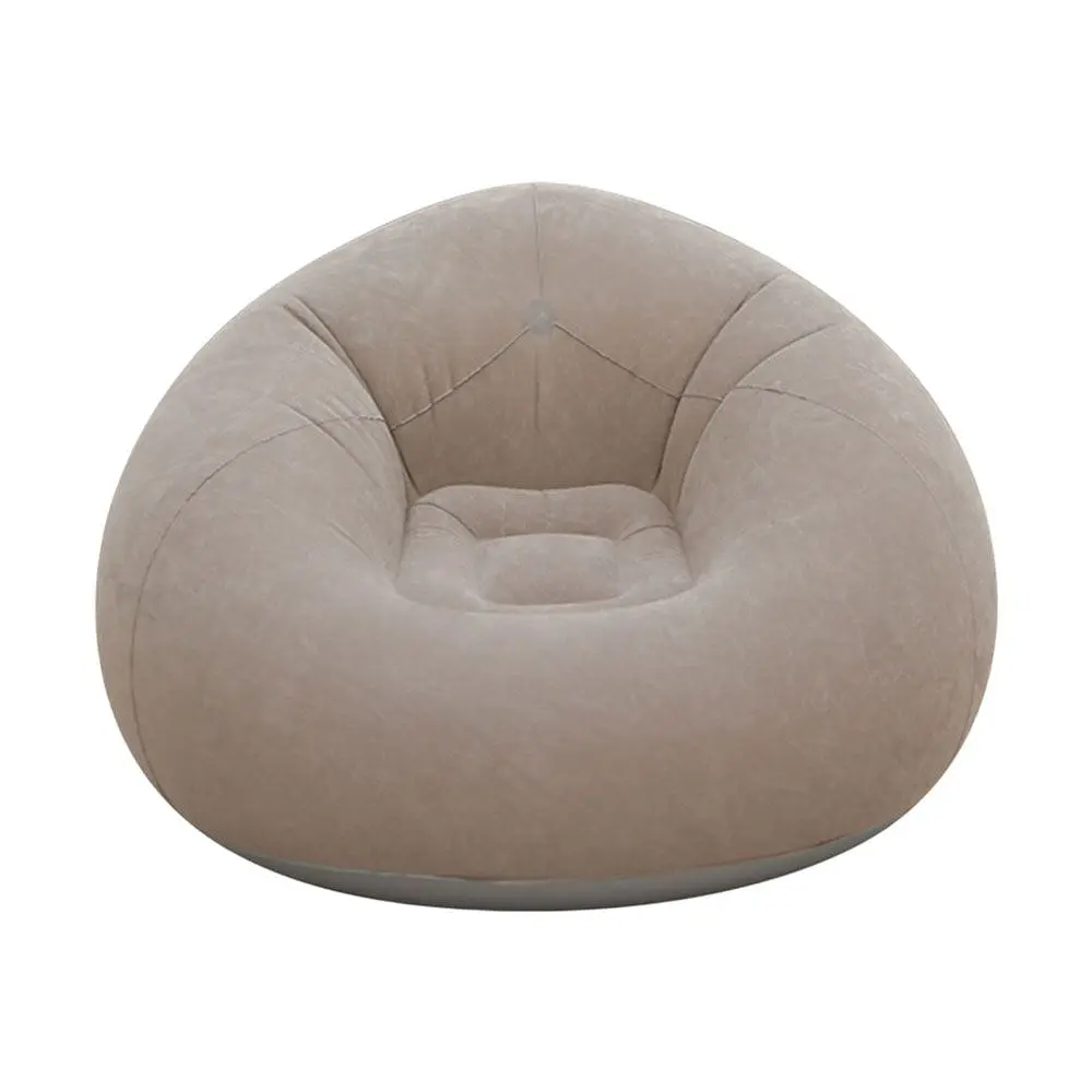 Надувне крісло-пуф Inflatable Sofa / Надувне крісло-мішок 110х110х85 см Бежевий - фото 6