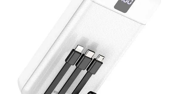 Портативный аккумулятор Borofone bj20 10000mAh c экраном и кабелями - фото 3