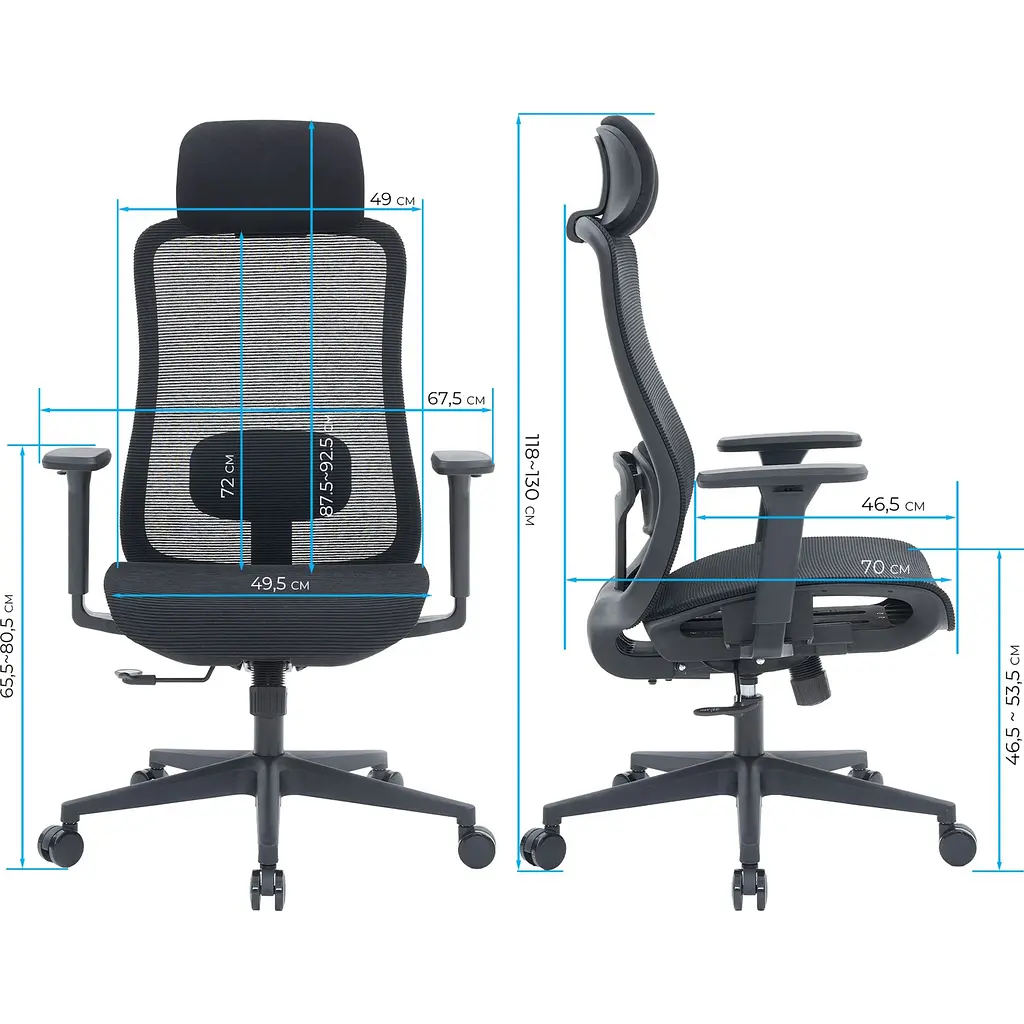 Офісне крісло OfficePro Wave OC670 Black (OC670-B-B-B) [148653] - фото 7