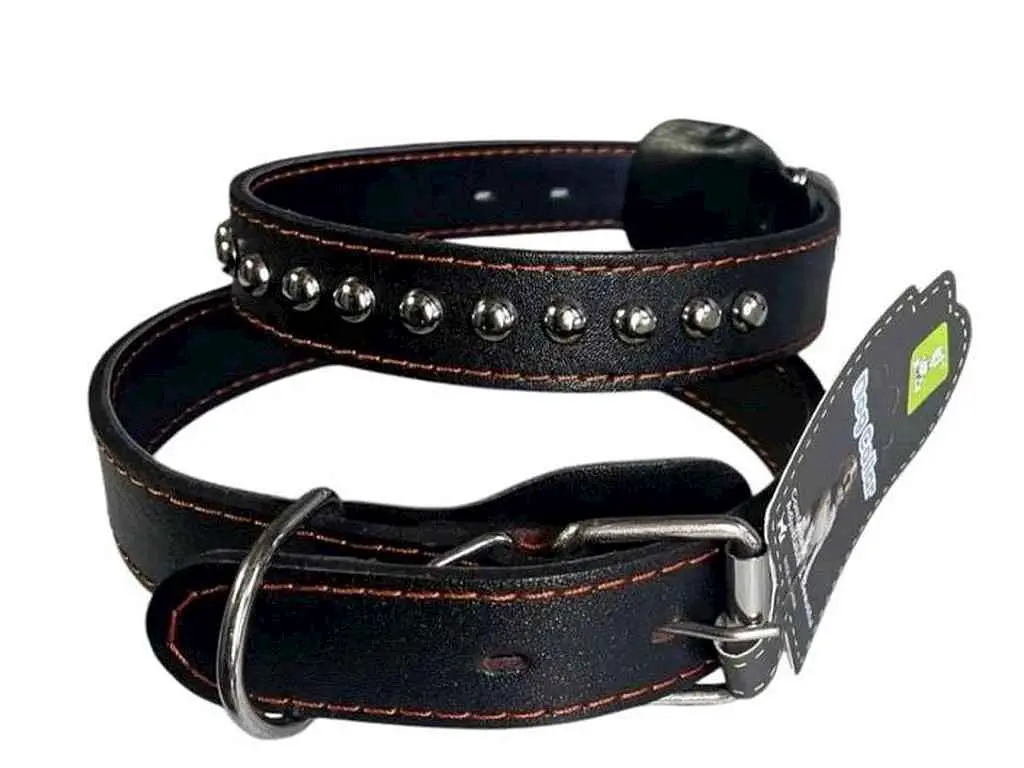 Нашийник DOG COLLAR Шкіра 60см 30мм з прикрасами