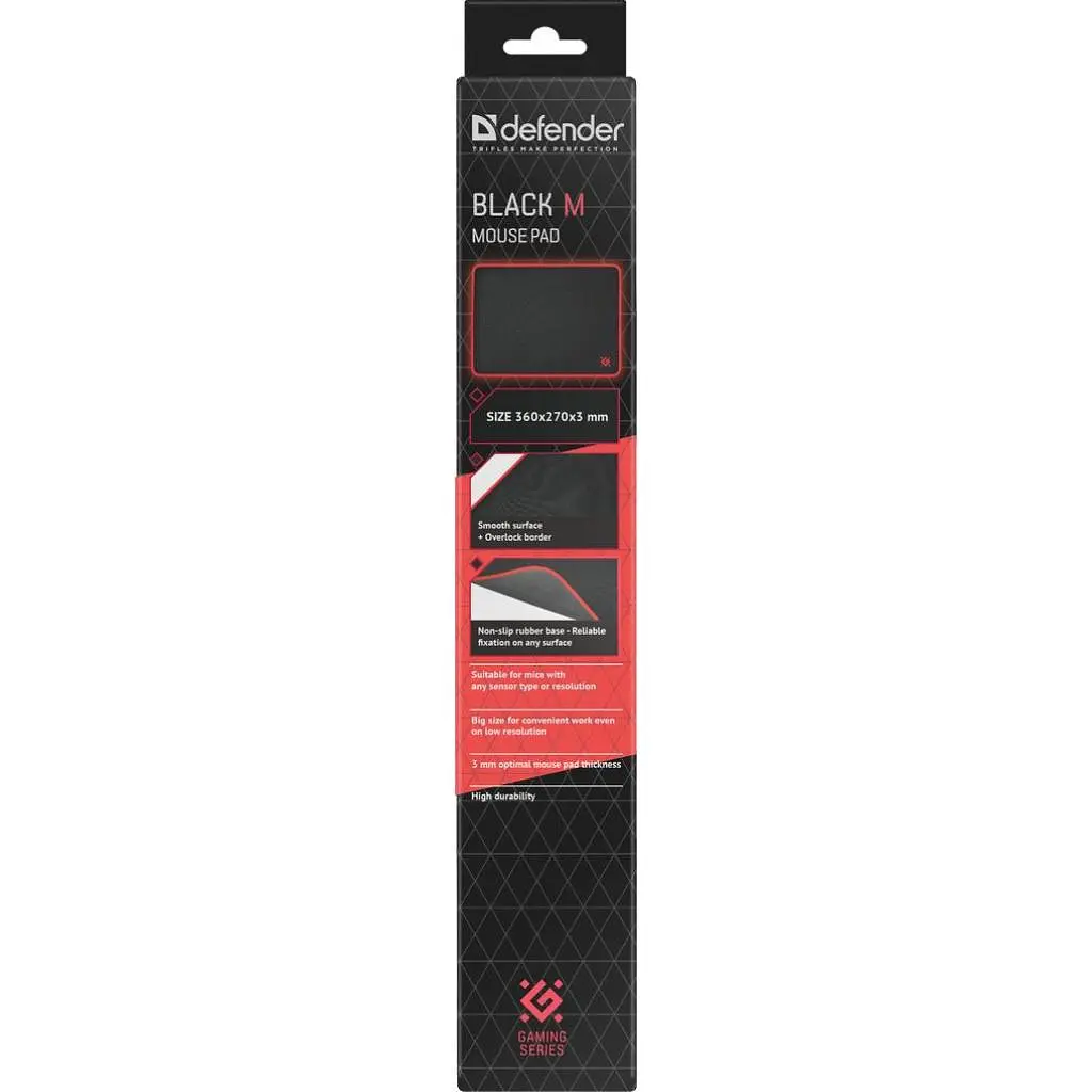 Килимок для мишки Defender Black M (50560) - фото 5