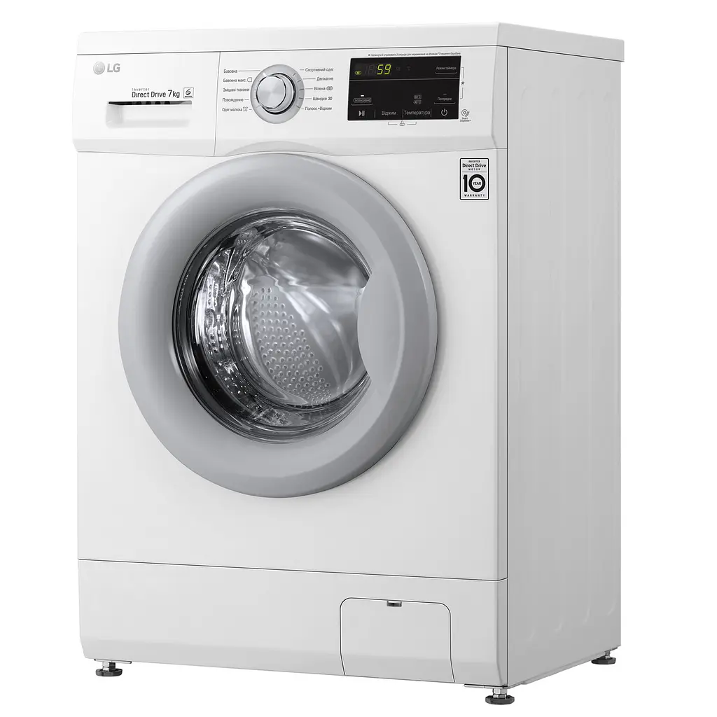 Стиральная машина LG с фронтальной загрузкой F2J3HN1W, 7кг, 1200, A+++, глубина 44см, Дисплей, Инвертор, Белый (F2J3HN1W) - фото 6