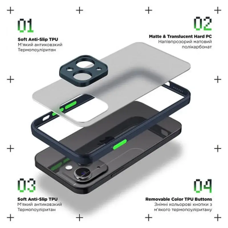 Чохол до мобільного телефона Armorstandart Frosted Matte Xiaomi Redmi Note 13 5G Navy Blue (ARM71883) - фото 2