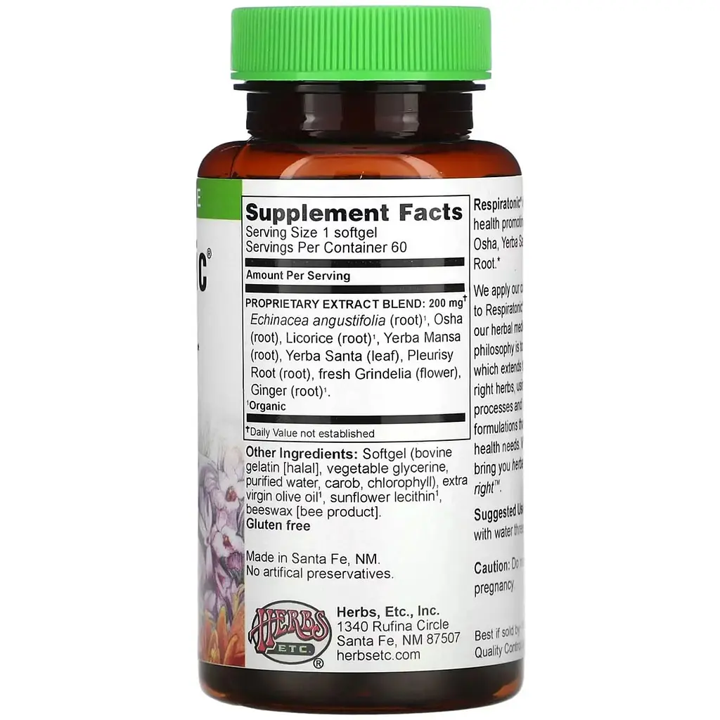 Тонік для легенів Herbs Etc Respiratonic 60 м'яких таблеток - фото 2