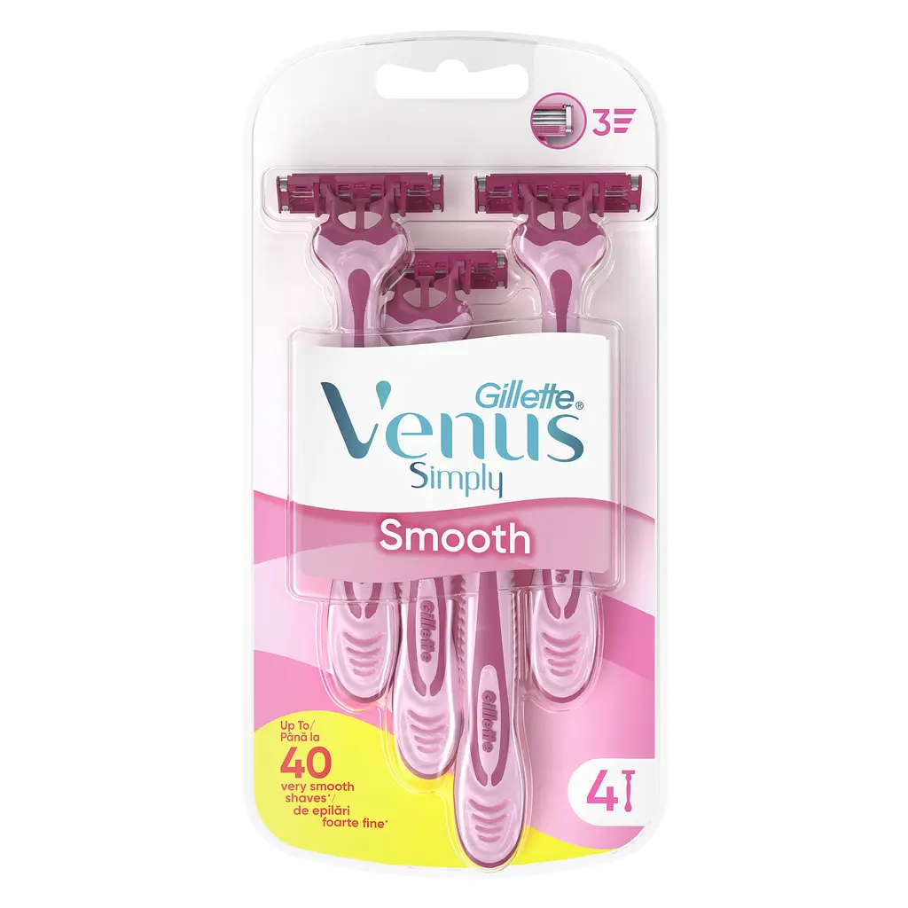 Одноразові станки для гоління (бритви) жіночі Simply Venus 3 4 шт. - фото 2