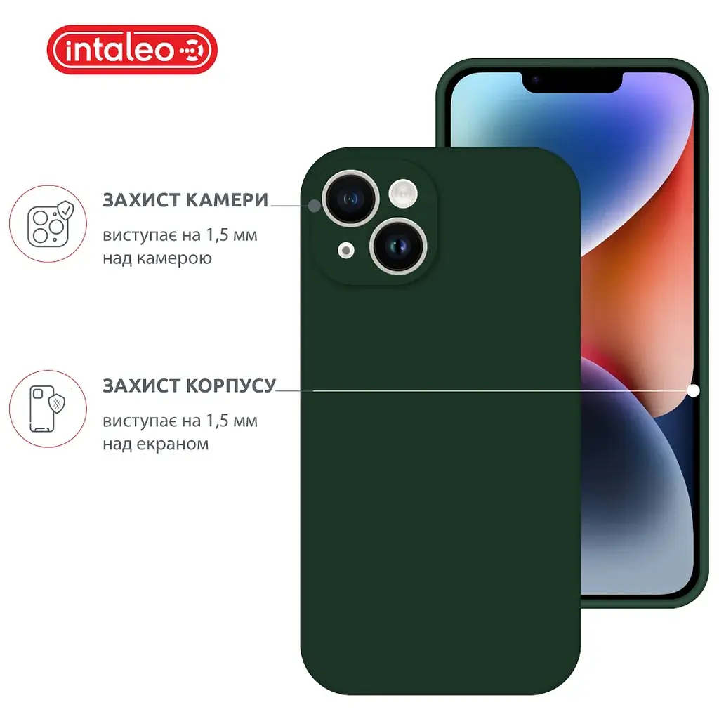 Чохол до мобільного телефона Intaleo SoftShell Apple iPhone 14 Plus Dark Green (1283126557729) - фото 3