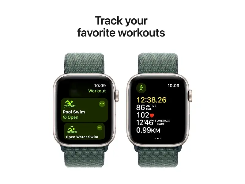 Смарт-годинник Apple Watch SE 2 GPS 44mm Starlight Aluminium Case w. Lake Green Sport Loop (MXEW3) - фото 4